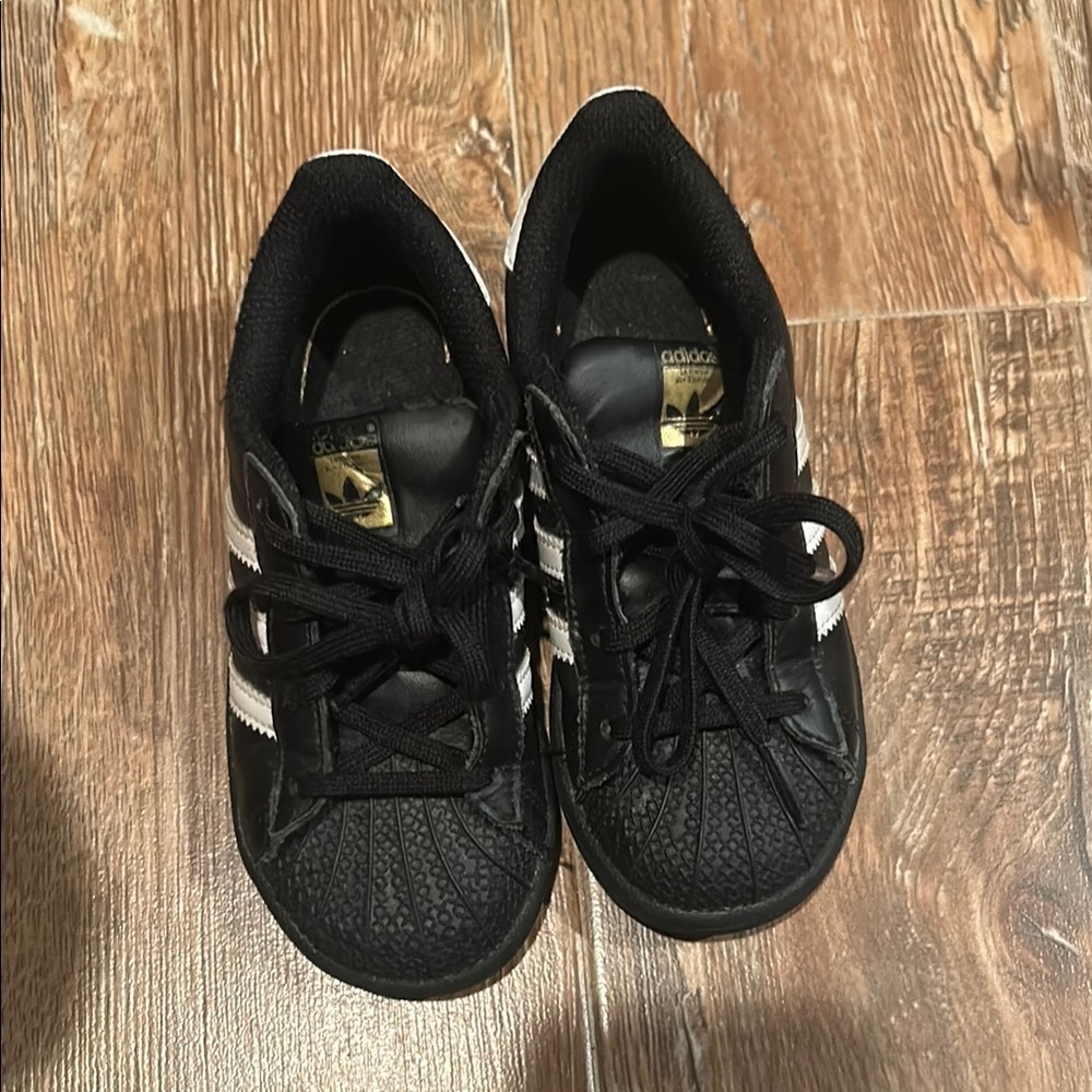 Adidas Black Superstar Toddler Sneakers Iconic Shell Toe-10c